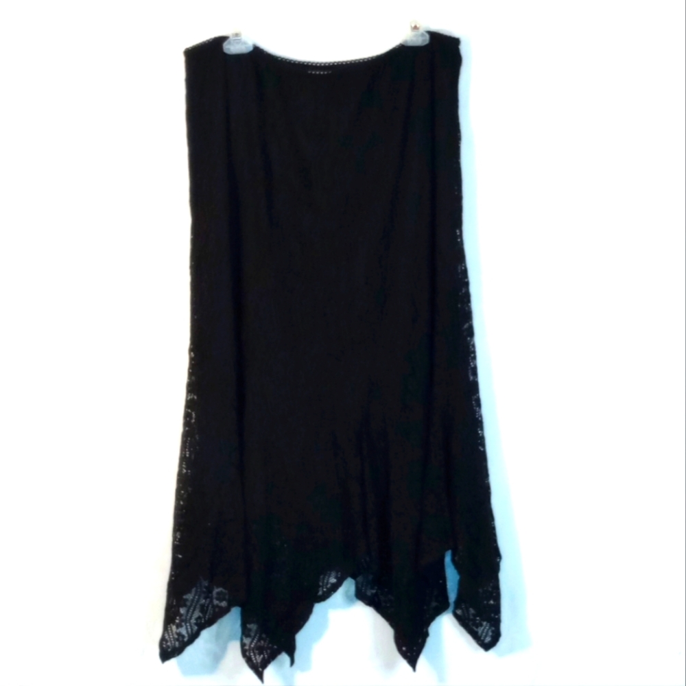 White Stag Black Floral Nilon Lace Skirt Size Large 12/14